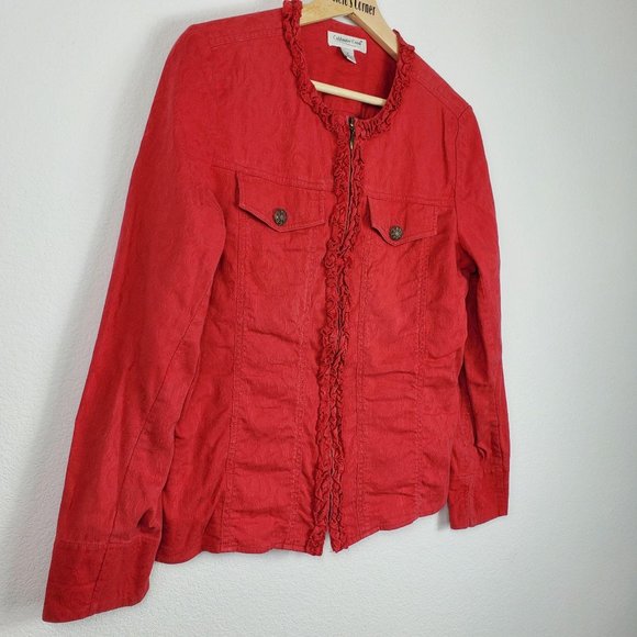 Coldwater Creek Red Zipper Jacket Small - Picture 2 of 9